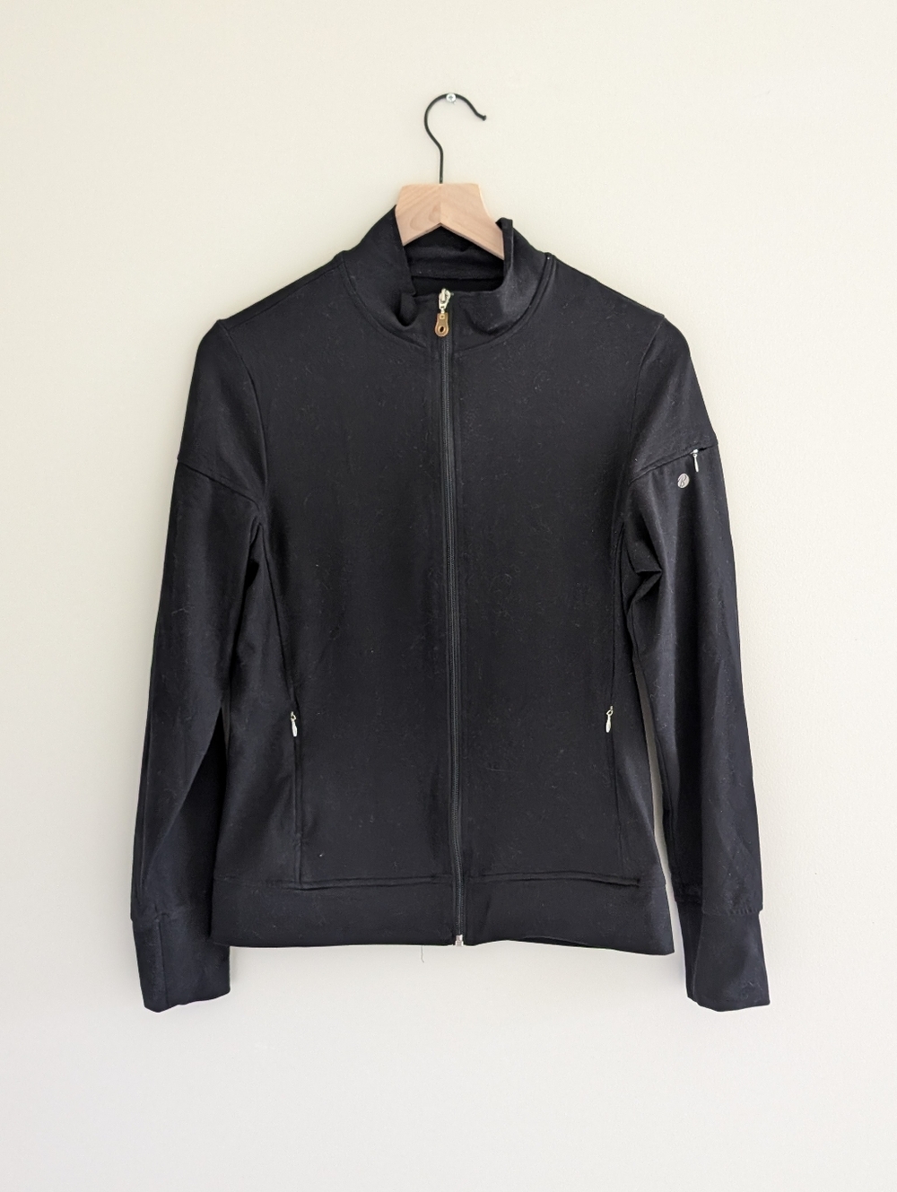 Bally Total Fitness Black Zip-Up Activewear Jacket